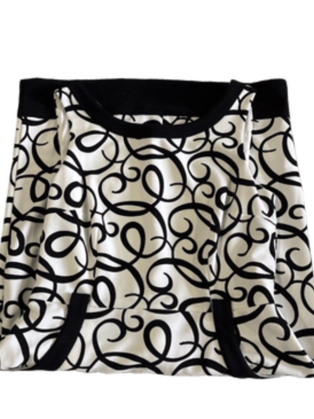 LONDON TIMES Black & White Sleeveless.Swirl Print Sheath Dress· SIZE 8 - Picture 6 of 8